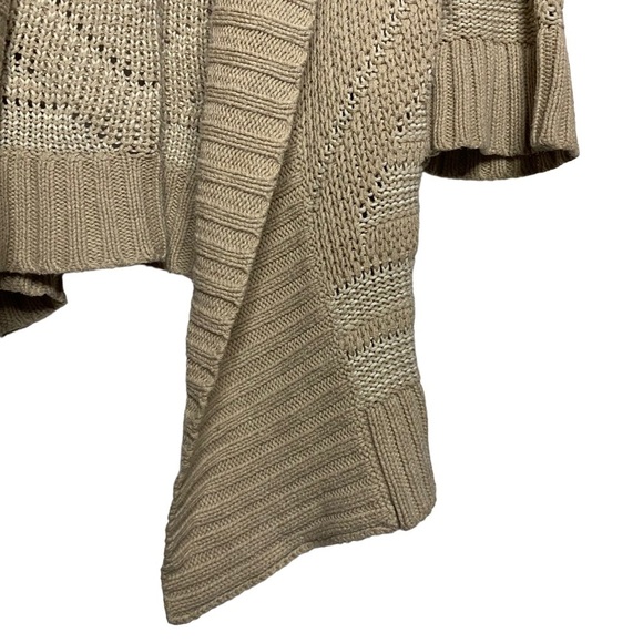 Aerie Open Front Waterfall Beige Light Brown Drop Shoulder Oversized Cardigan M - Picture 8 of 16